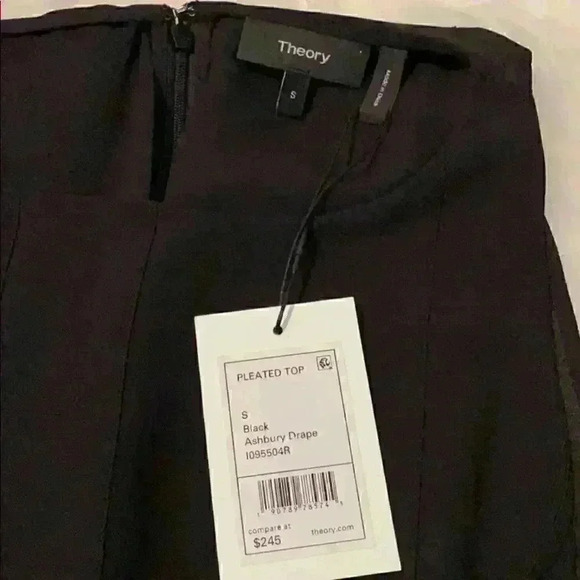 Worn Once Theory Sleeveless Pleated Top in Black - Picture 5 of 7